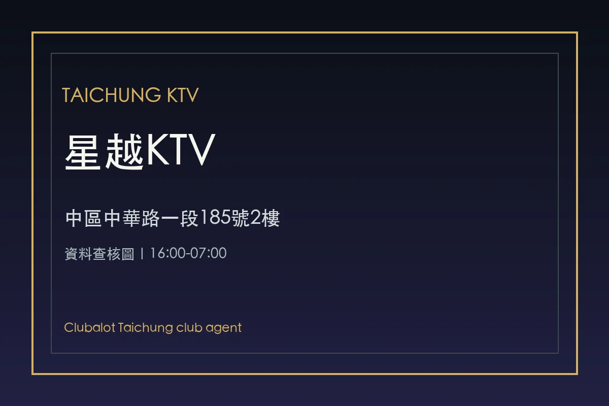 星越KTV台中中區資料查核圖、店家地址與營業時間